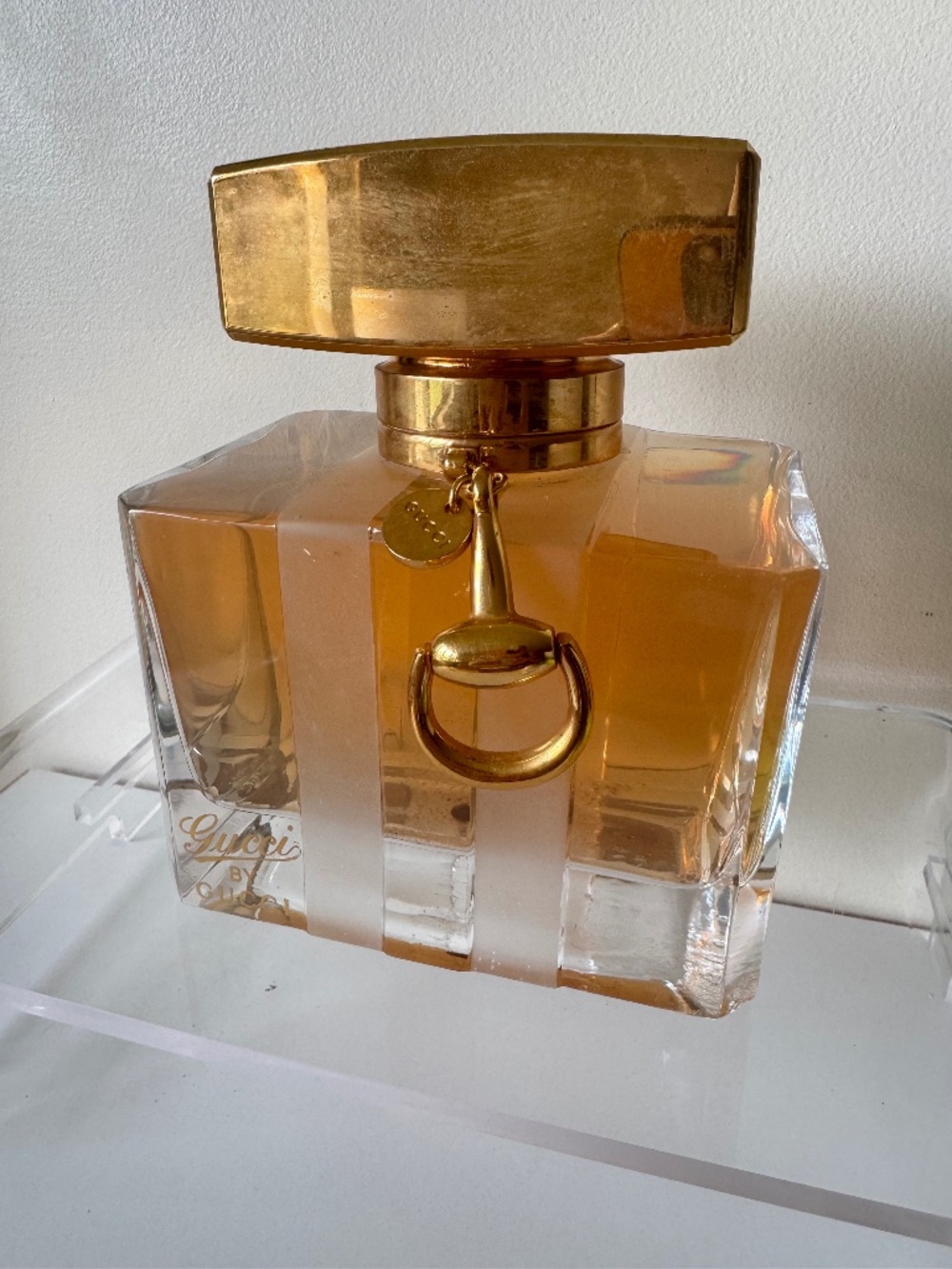 Gucci by Gucci Giant Factice Perfume Bottle Horsebit Display 8" Sealed Glass